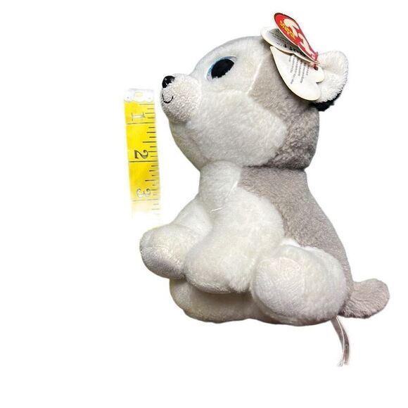 Ty Beanie Babies Original Gray & White Husky Dog Plush Blue Sparkle Eyes NWT - Picture 10 of 13